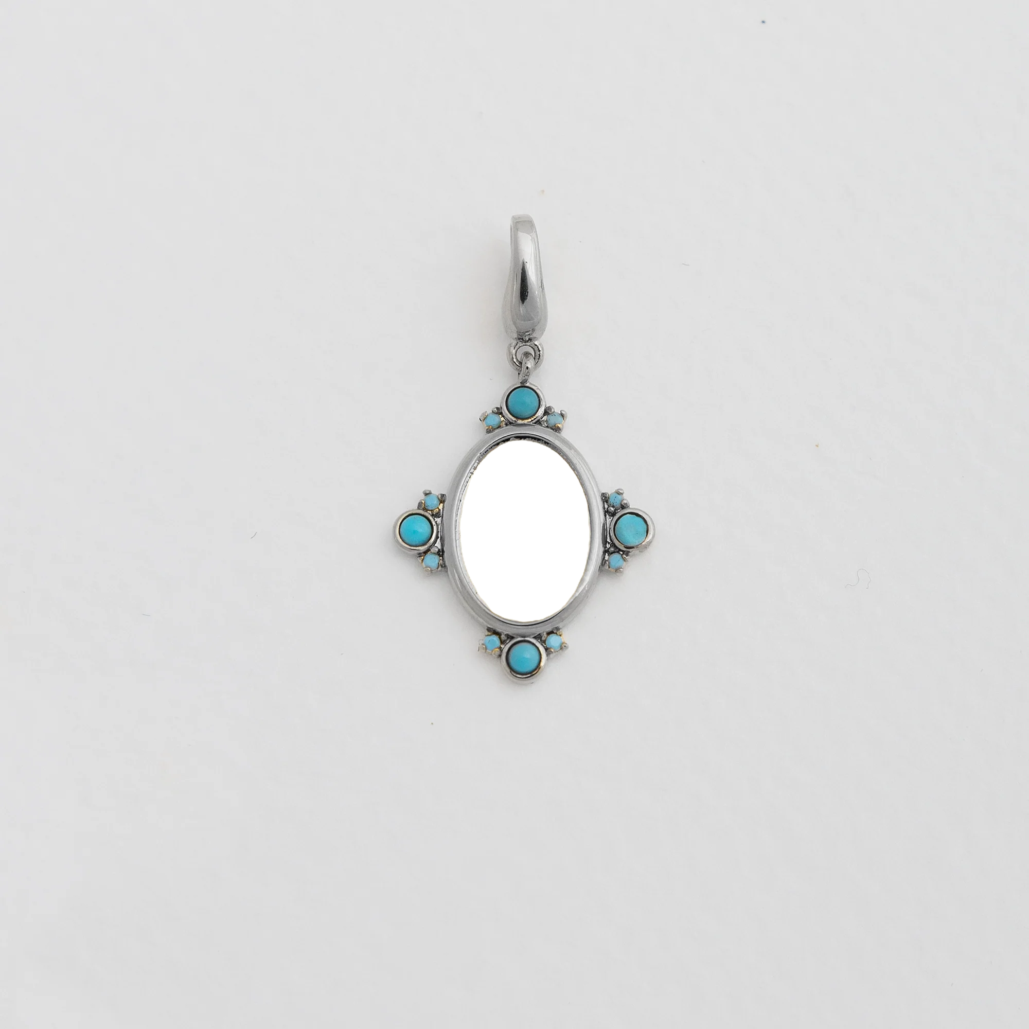 Jean Turquoise Oval Portrait Pendant – Custom Photo Charm - Image 5