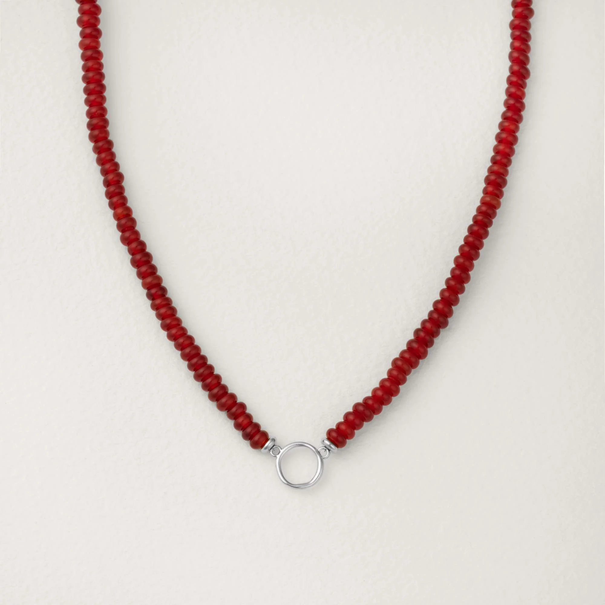 Sienna Red Agate Circle Necklace - Image 3