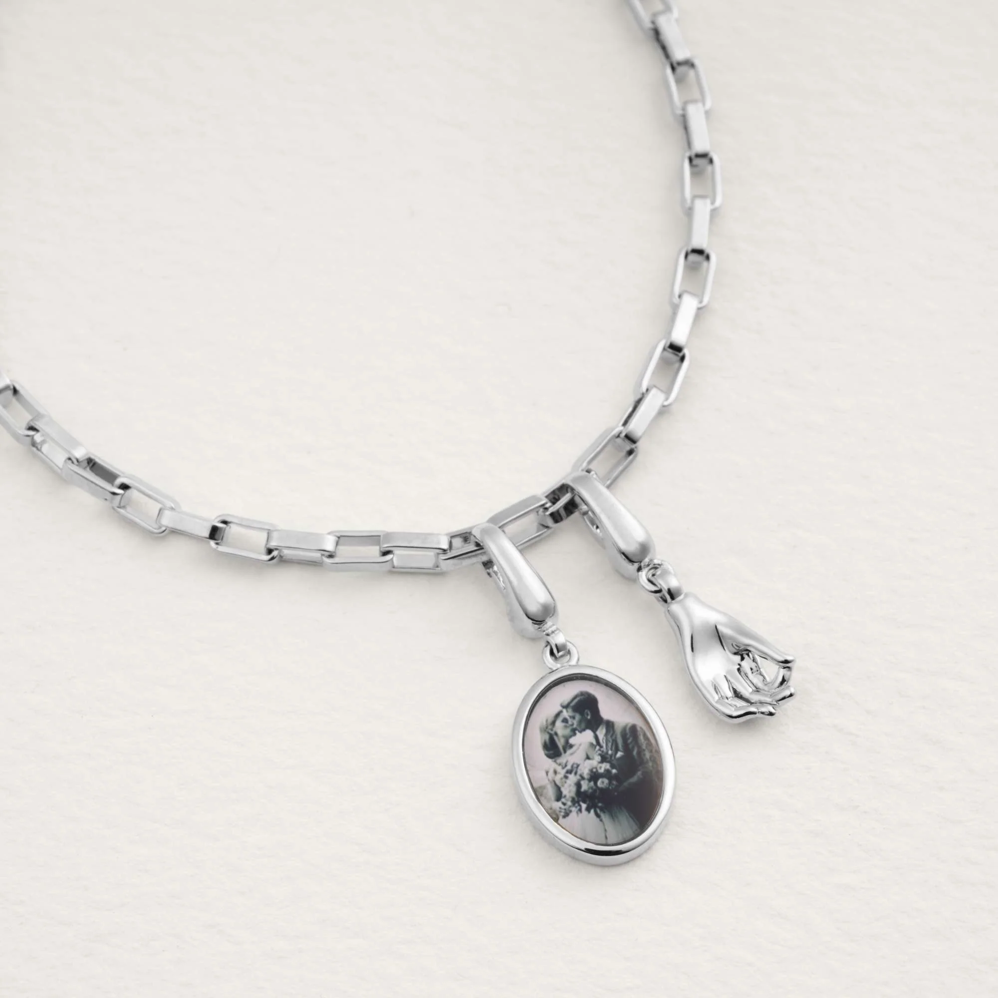 Hugo Square Paperclip Chain Bracelet - Image 5