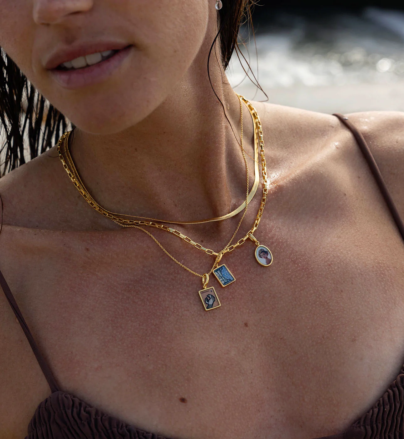 Hugo Square Paperclip Chain Necklace - Image 3