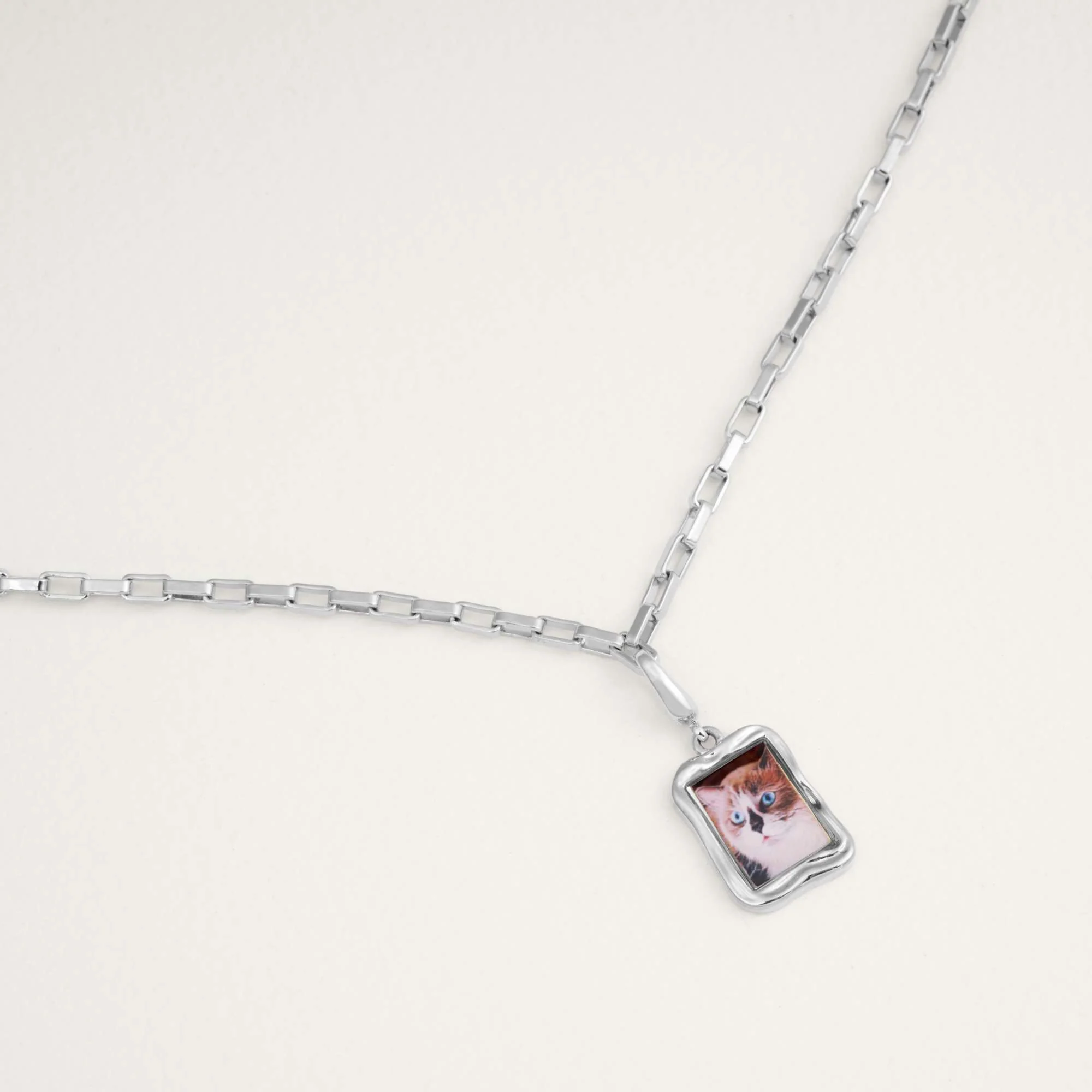 Hugo Square Paperclip Chain Necklace - Image 6