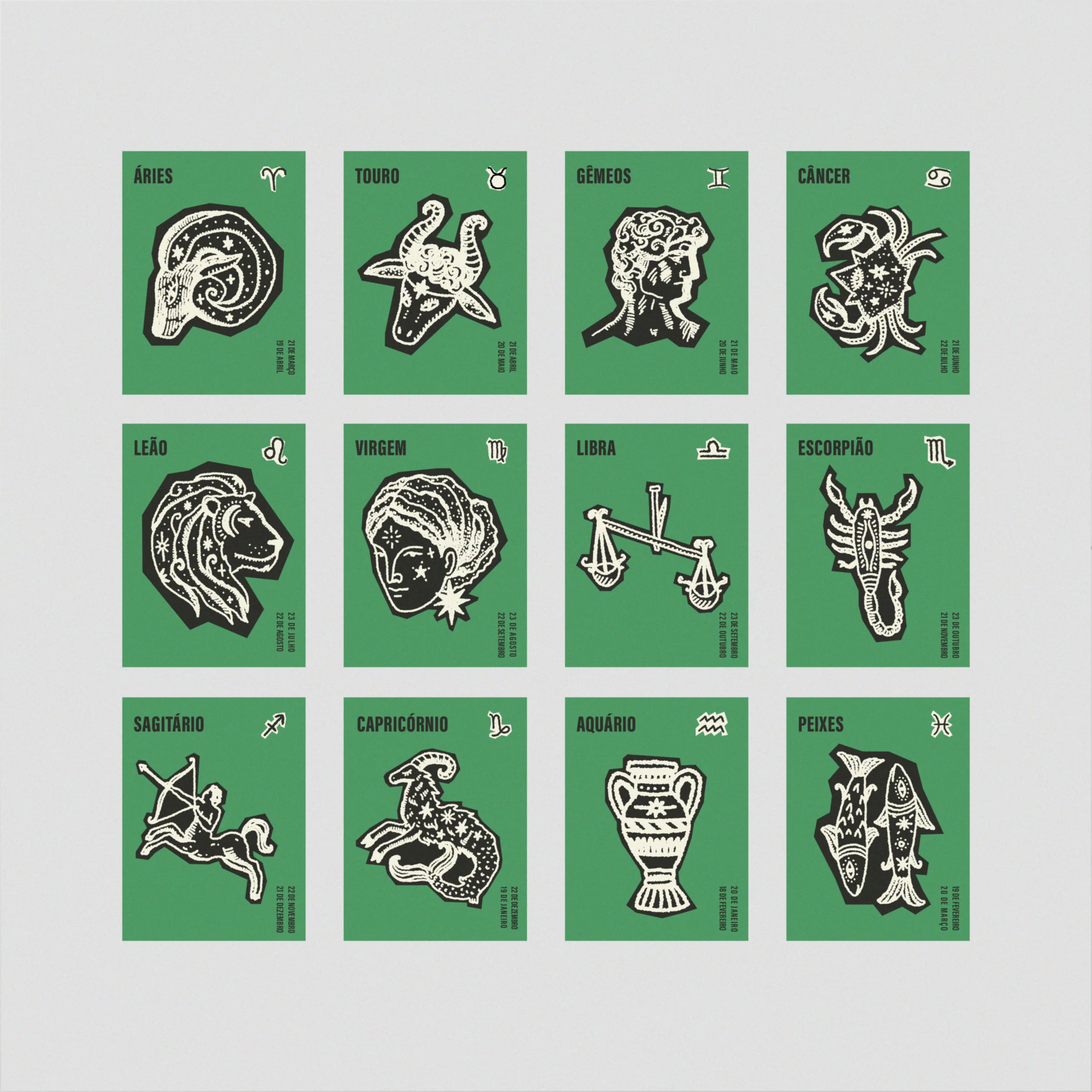 Zodiac Charms – Vintage Astrology Stamps - Image 3